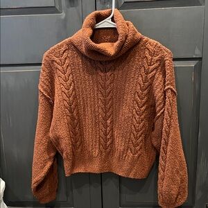 Wild Fable Rust Cable Knit Turtleneck Sweater